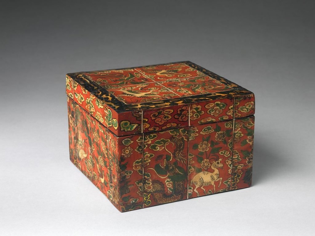 Korean Reverse Painted Accessory Box Hwagak Haem